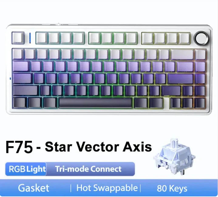 Wireless Three-Mode Bluetooth Mechanical Keyboard Anti Spier