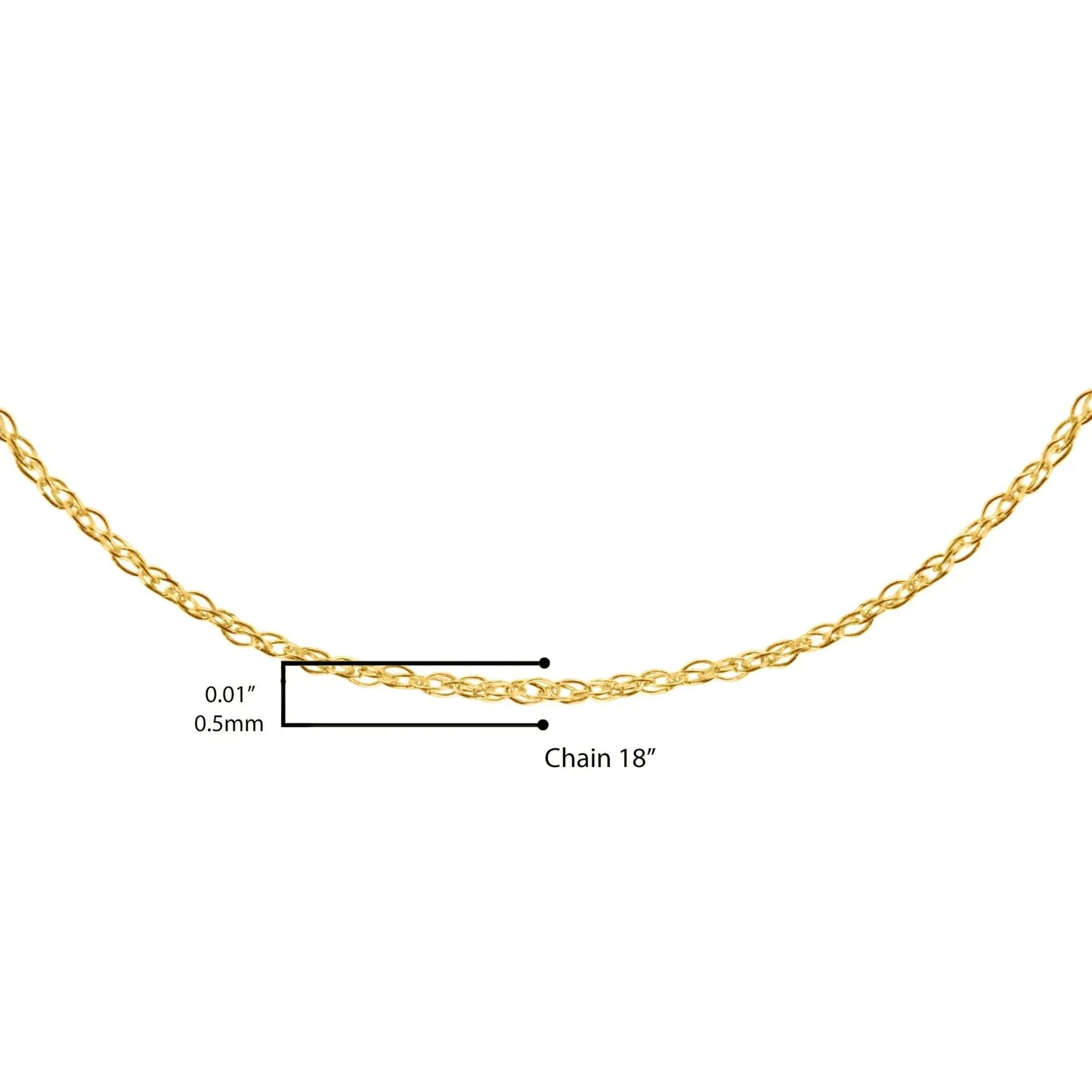 10K Gold 0.5 mm Slender & Dainty Fine Rope Chain Necklace - Anti Spier - Anti Spier -