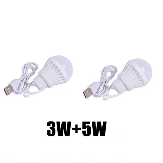 1/2pc 3W/5W/7W Usb Bulb Light Portable Lamp Led for Hiking Camping Tent Travel Work with Notebook Christmas for Home - Anti Spier - Anti Spier -
