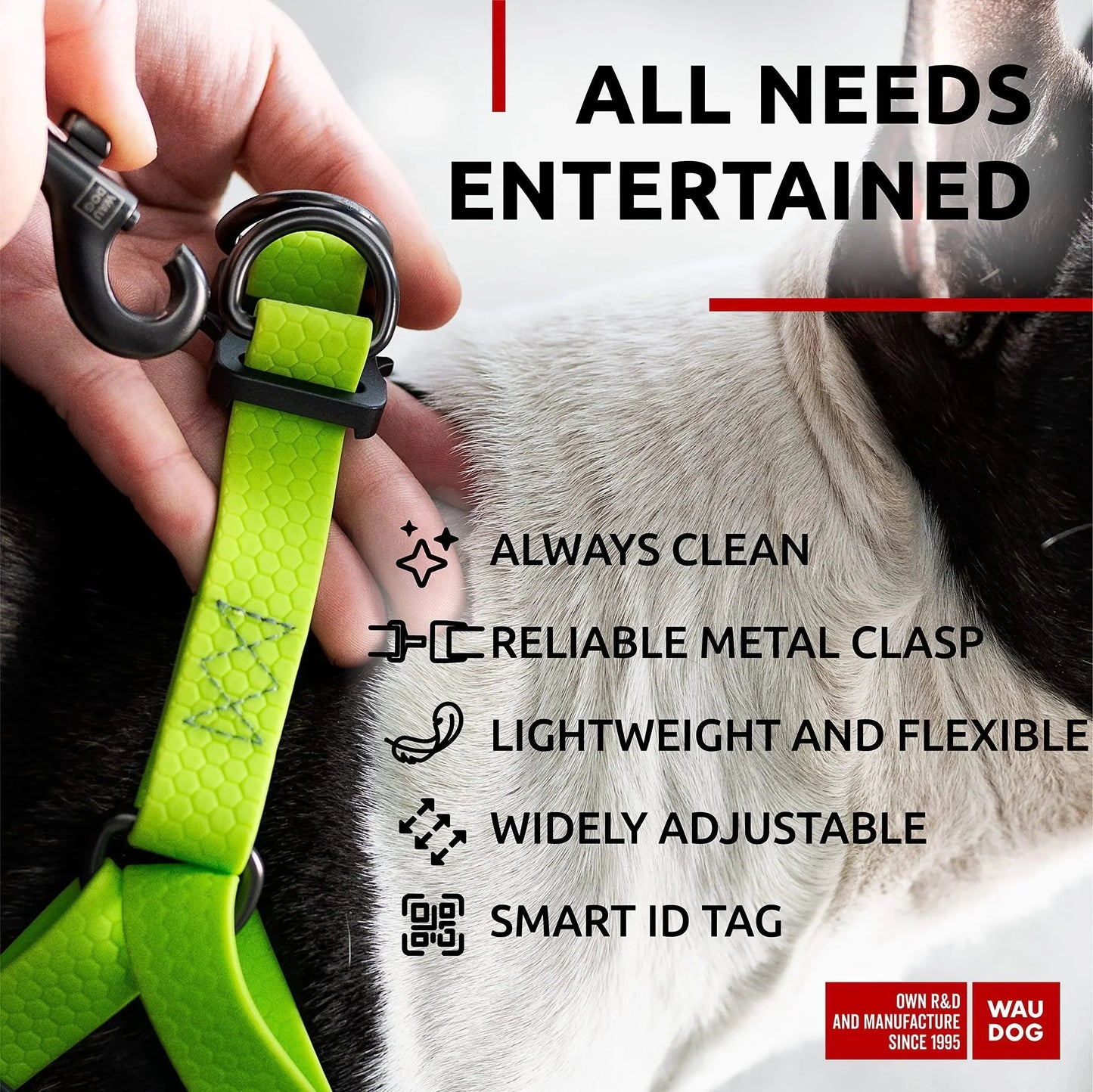 Green Waterproof Dog Harness Adjustable for Small Dogs S Size 1622 inch Anti Spier