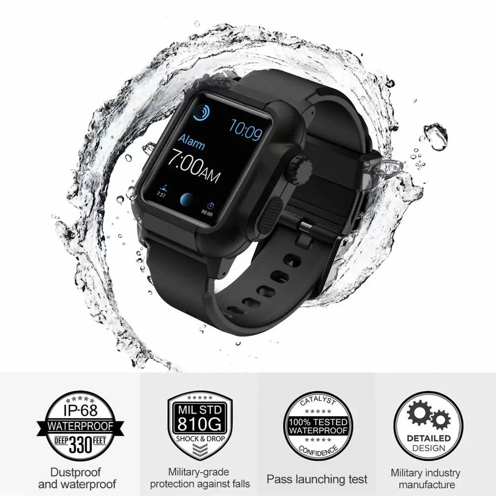 Waterproof Case And Strap Watch Anti Spier