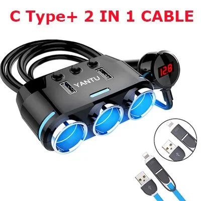 12V-24V Car splitter Cigarette Lighter Socket Plug Dual USB Charger Adapter Anti Spier