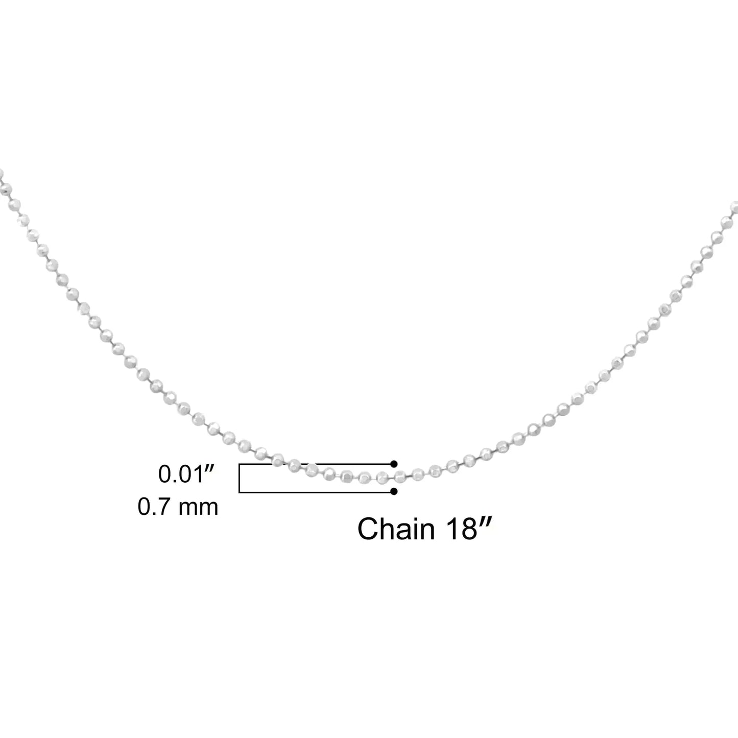 .925 Sterling Silver 0.7mm Slim and Dainty Unisex 18" Inch Ball Bead Chain Necklace - Anti Spier - Anti Spier - necklace