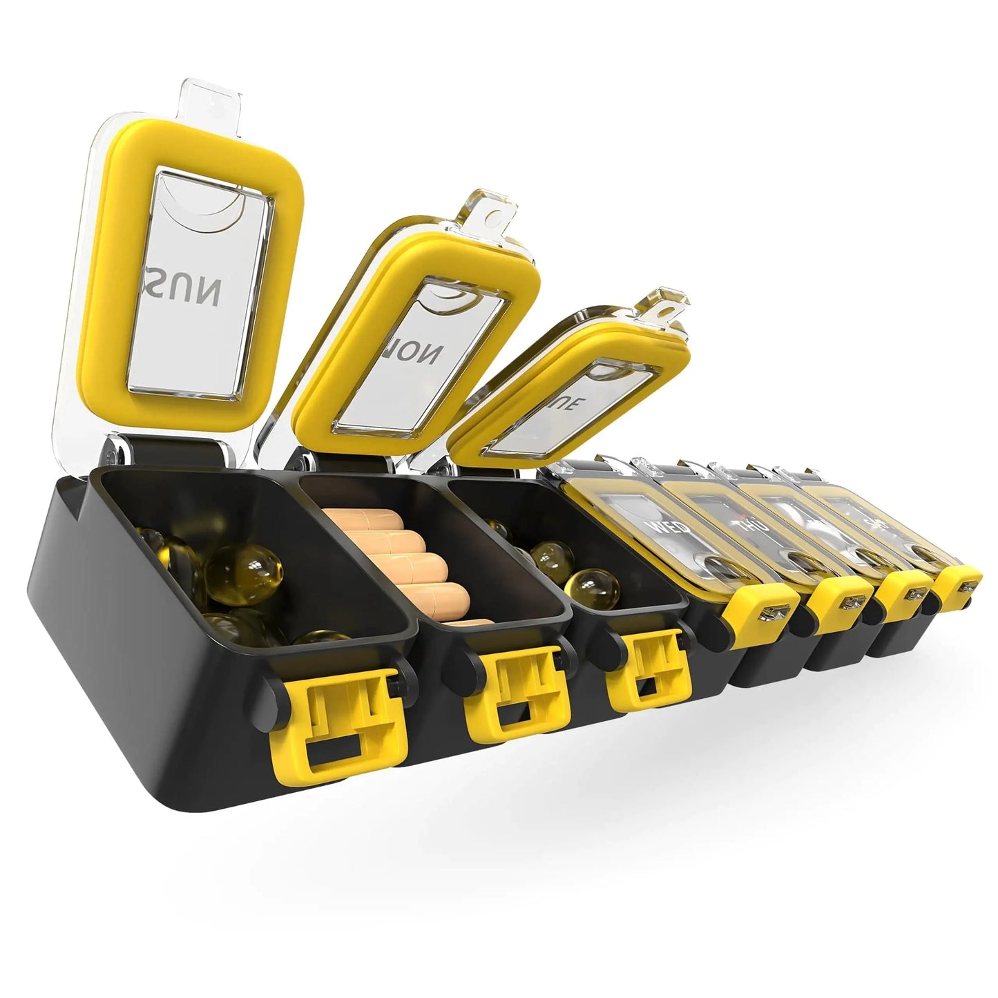 Weekly Medicine Pill Organizer Waterproof 7 Day Large Pill Box Daily Pill Case Anti Spier