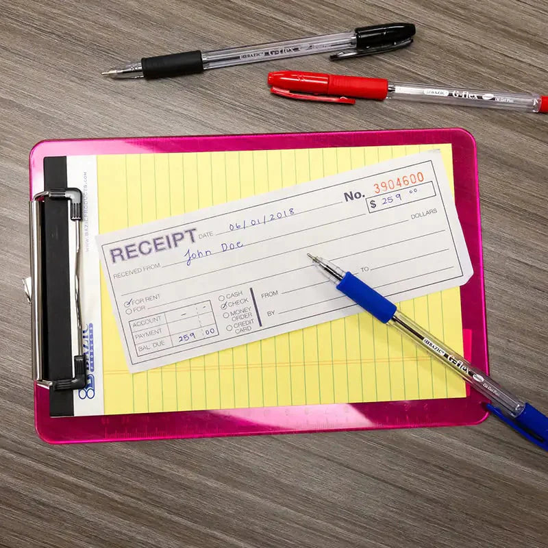 50 Sets 7 1/2" x 2 3/4" 2-Part Carbonless Cash or Rent Receipt Book Anti Spier