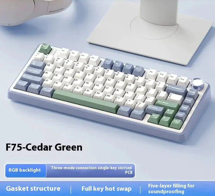 Wireless Three-Mode Bluetooth Mechanical Keyboard Anti Spier