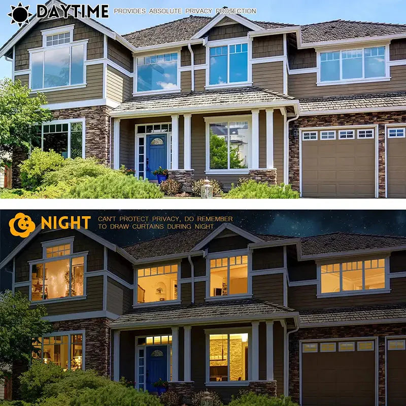 One-Way Daytime Privacy Window Film - Brown-Silvery Anti Spier