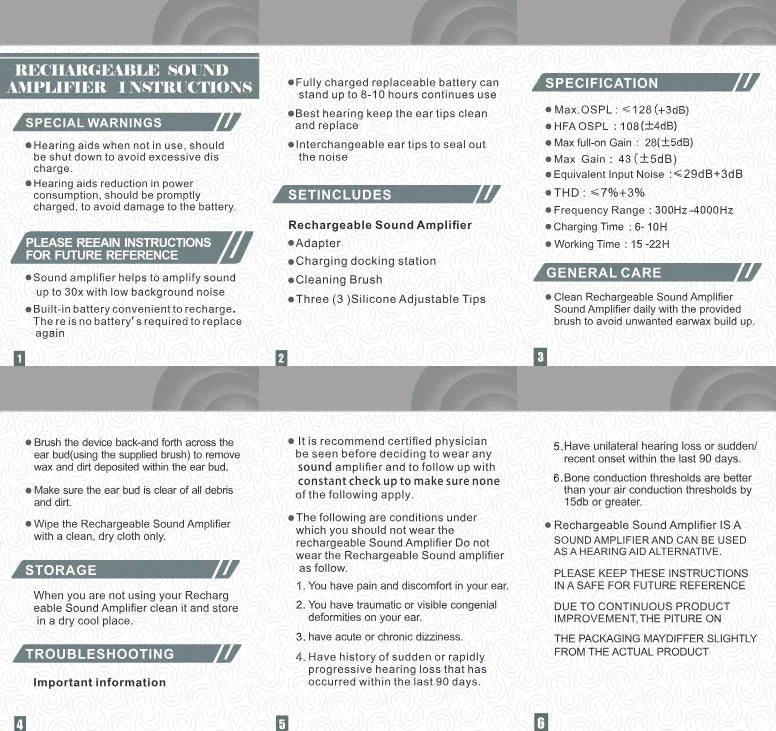 Rechargeable Hearing Aid Anti Spier