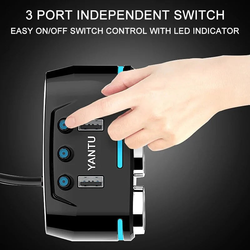 12V-24V Car splitter Cigarette Lighter Socket Plug Dual USB Charger Adapter Anti Spier