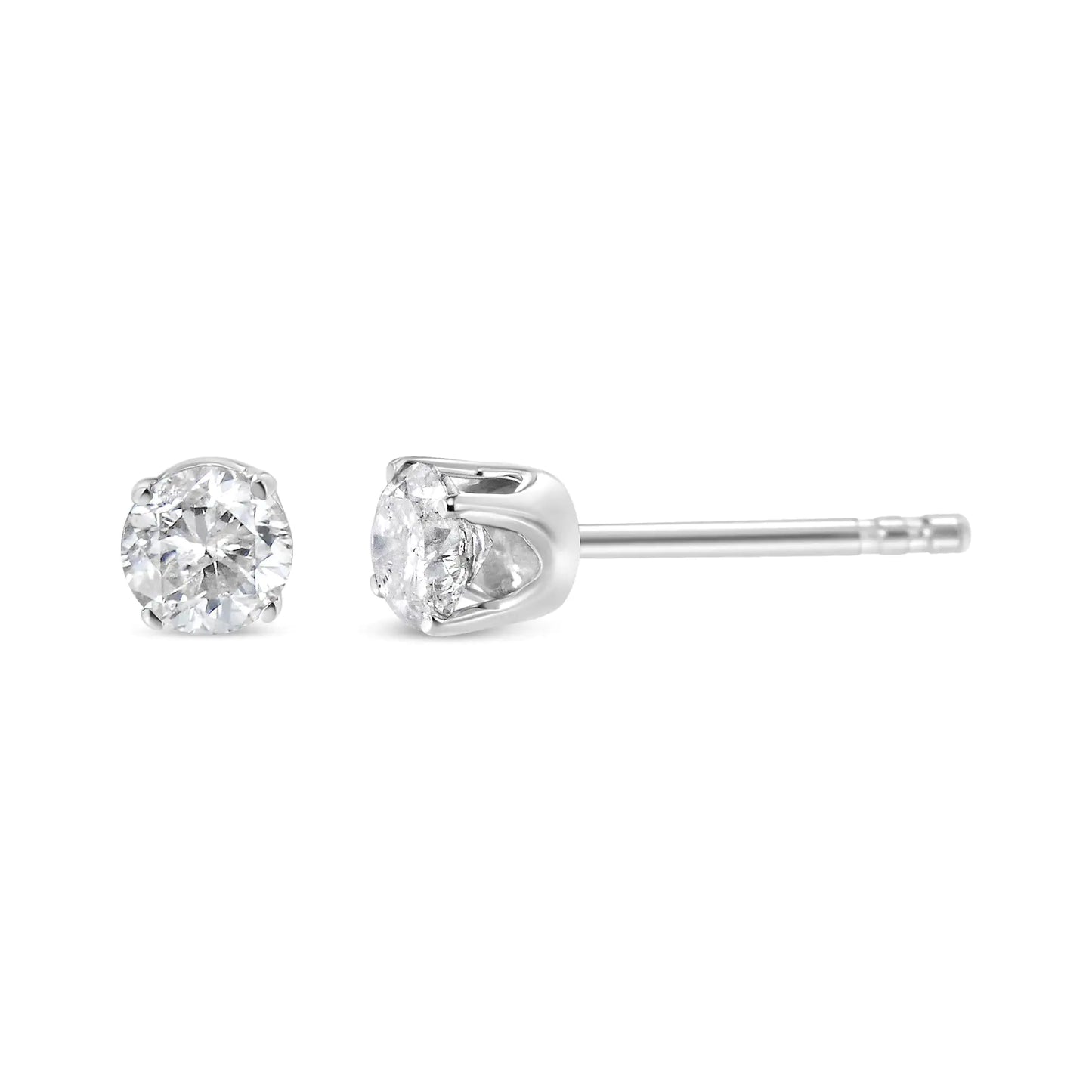 14K White Gold 1/4 Cttw Lab Grown Diamond 4-Prong Classic Solitaire Stud Earrings (G-H Color, VS2-SI1 Clarity) - Anti Spier