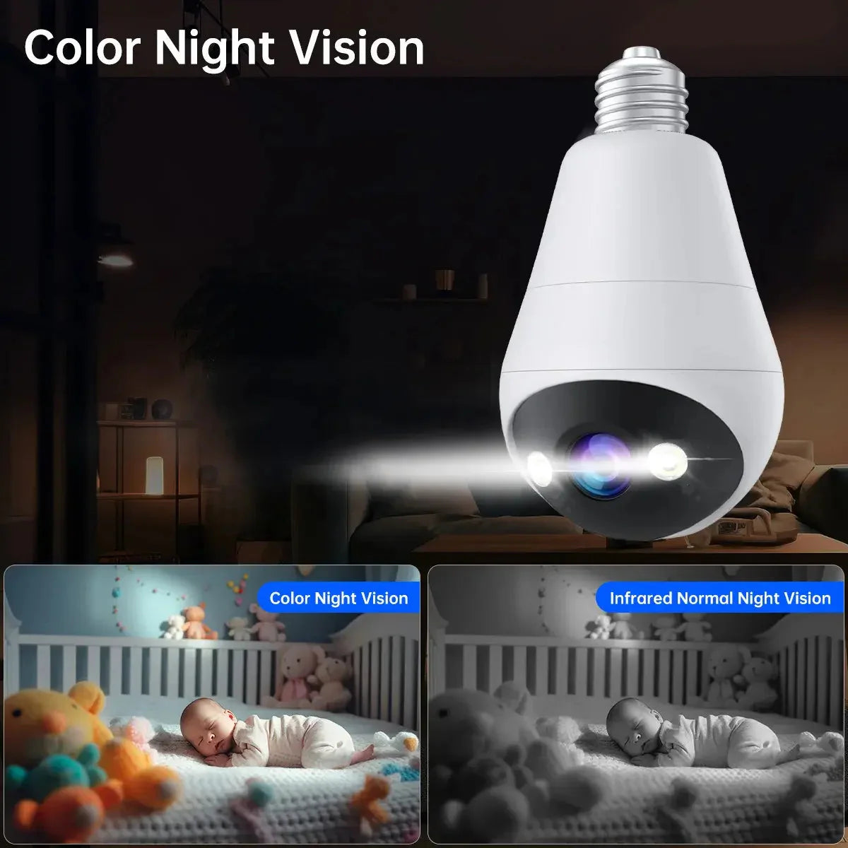 WiFi Bulb Camera with Night Vision Anti Spier