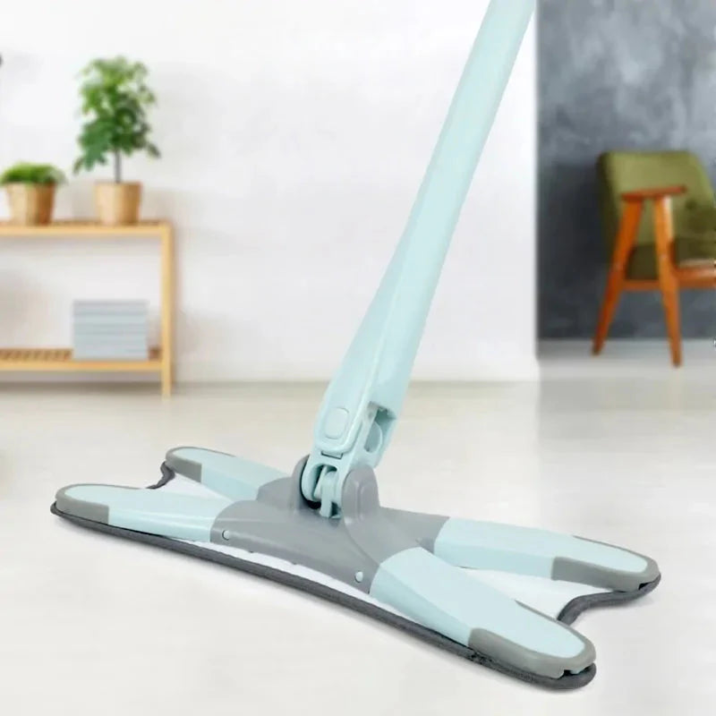 X-Type Floor Mop With 3 Pieces Reusable Microfiber Anti Spier