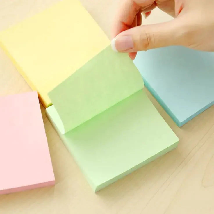 100 Ct. 3x3 Pastel Stick On Notes (4/Pack) – Sticky Notes Anti Spier