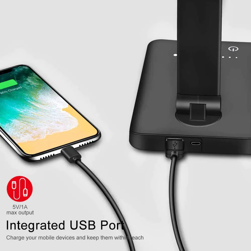 5 Lighting Mode LED Desk Lamp + Wireless Phone Charger Anti Spier