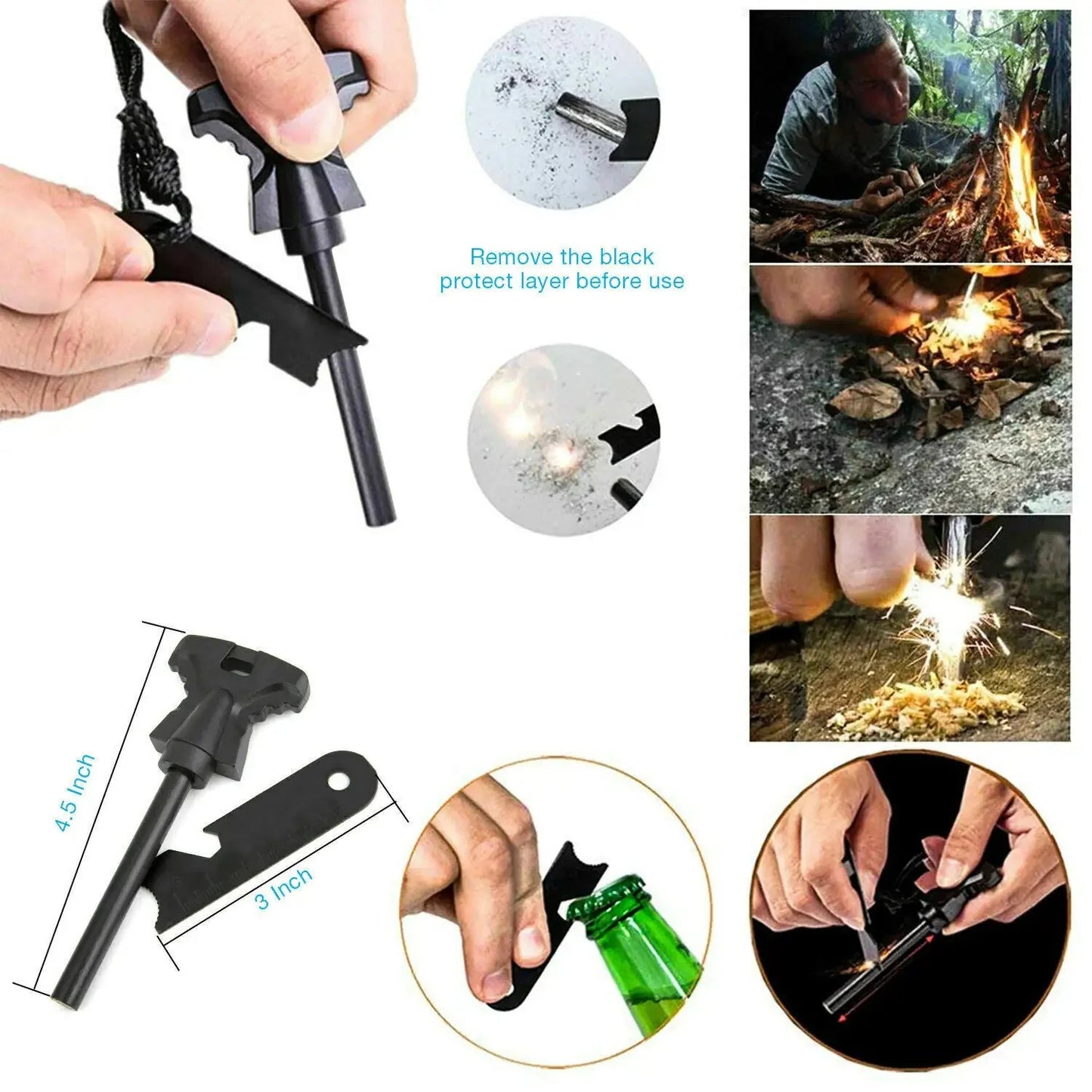 14 in 1 Outdoor Emergency Survival And Safety Gear Kit Camping Tactical Tools SOS EDC Case Anti Spier
