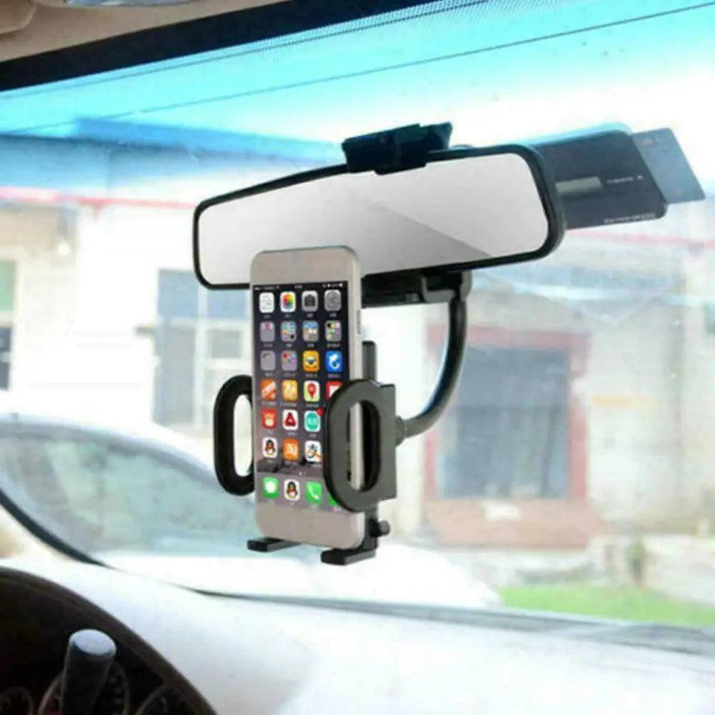 Universal 360° Car Rearview Mirror Mount Stand Holder Cradle For Cell Phone GPS Anti Spier