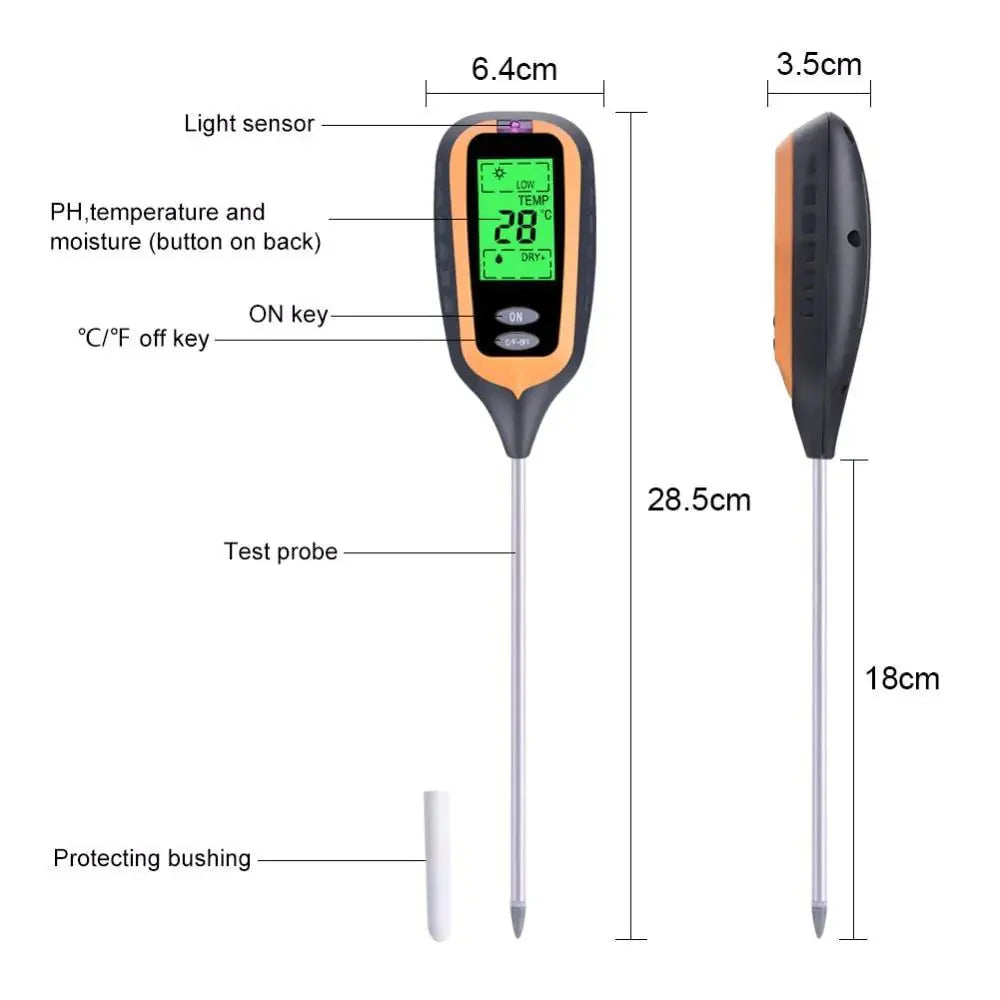 Soil Moisture and pH Meter Testing Instrument Anti Spier