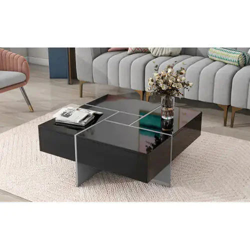 Unique Design Coffee Table With 4 Hidden Storage Compartments Anti Spier