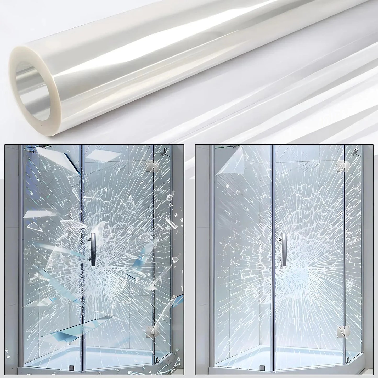 0.05mil Security Window Film 17.5in x 13.1ft Shatterproof Film Transparent Self-Adhesive Security Window Film 2Mil Anti Shatter Tempered Glass Film Glass protective window film for Home/Office Anti Spier