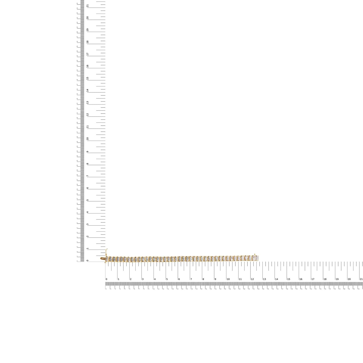 14K Gold 5.00 Cttw Square Princess Cut White Diamond Rectangular Invisible Set Link Tennis Bracelet (H-I Color, SI2-I1 Clarity) - 7.25” Inches - Anti Spier