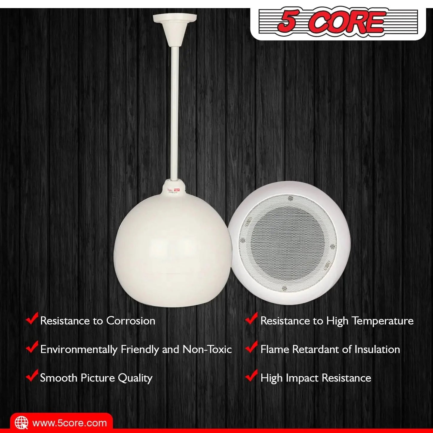 5Core Pendant Hanging Wall Speaker 15W Commercial Ceiling Mount speakers 8 Ohm Office Home Restaurant Anti Spier