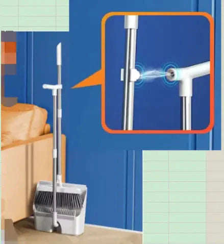 Home Windproof Floor Broom & Dustpan Set Anti Spier