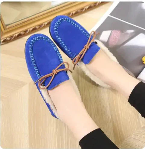 Winter Casual Plush Flat Shoes Anti Spier