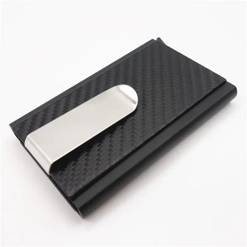 Aluminum Alloy RFID Wallet with Carbon Fiber Card Case Anti Spier