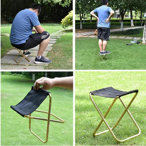 Outdoor Folding Chair - 7075 Aluminum Fishing Stool Anti Spier