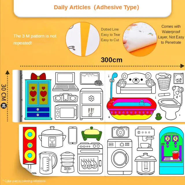 Coloring Paper Roll Graffiti Scroll Puzzle Toy Anti Spier