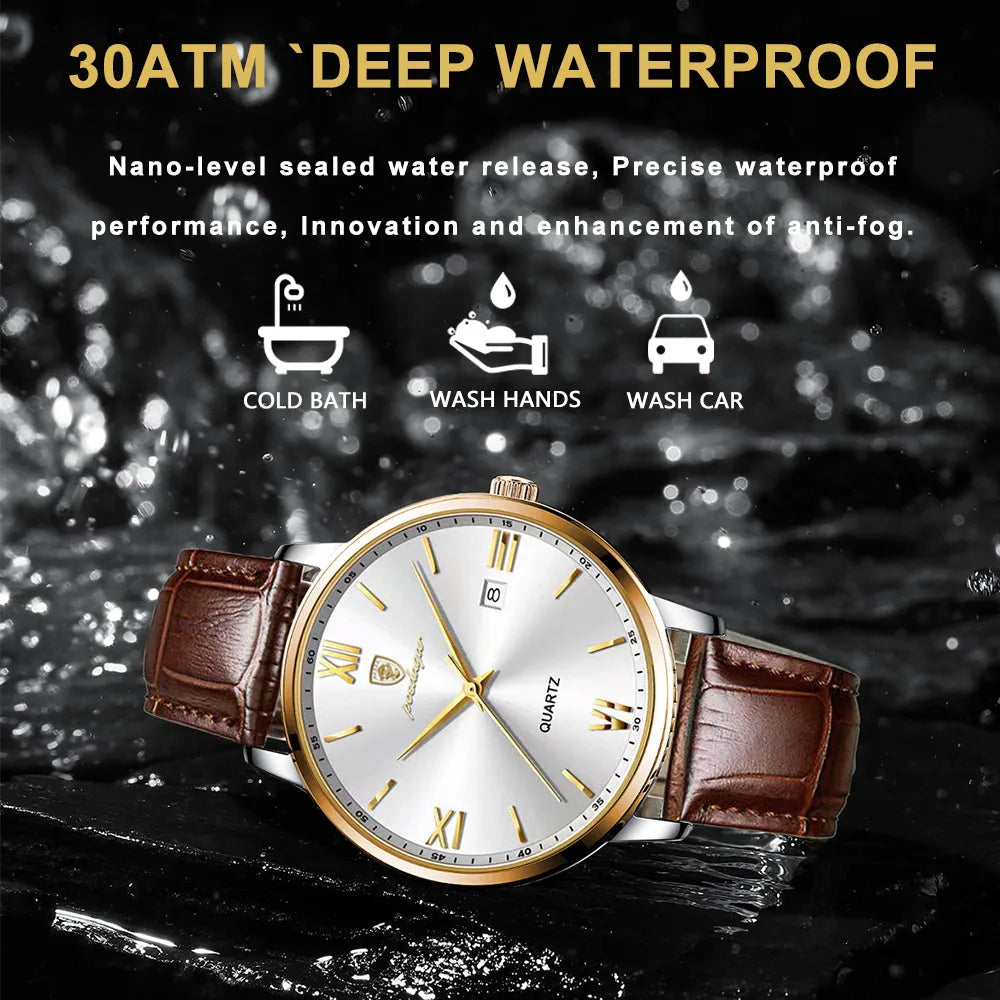 Leather Men Quartz Luxury Watches Anti Spier