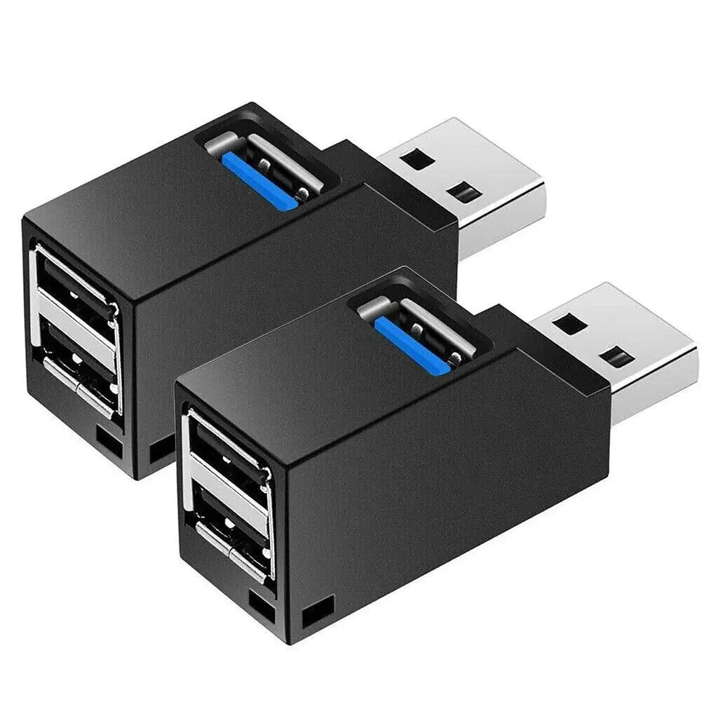 2 Pcs 3 Port USB 3.0 Hub Portable High Speed Splitter Box For PC Notebook Laptop Anti Spier