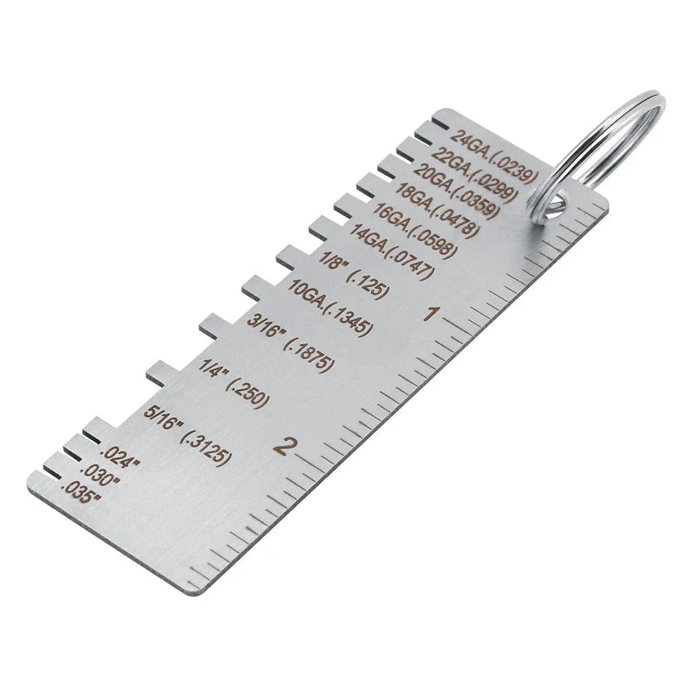 2PCS Thickness Gage Sheet Metal Gauge Measuring Tool Wire Gauge Stainless Steel Anti Spier