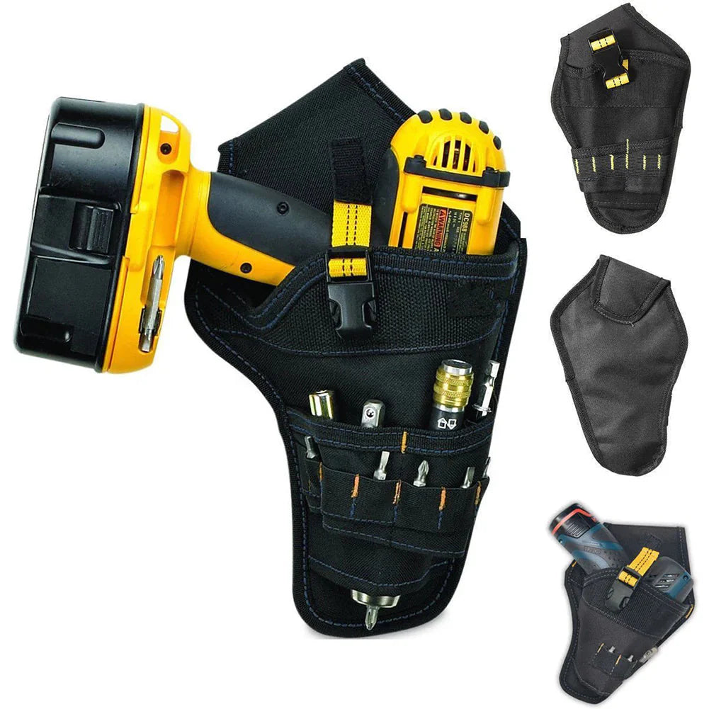 Heavy Duty Drill Holster Tool Belt Pouch Bit Holder Hanging Waist Bag Drill Tool Anti Spier