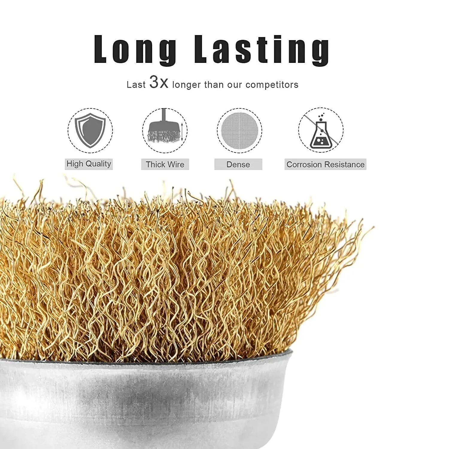 2-Pack 3 Pcs Wire Brush Wheel Set Cup Drill Bit Rust Paint Attachment 1/4" USA Anti Spier