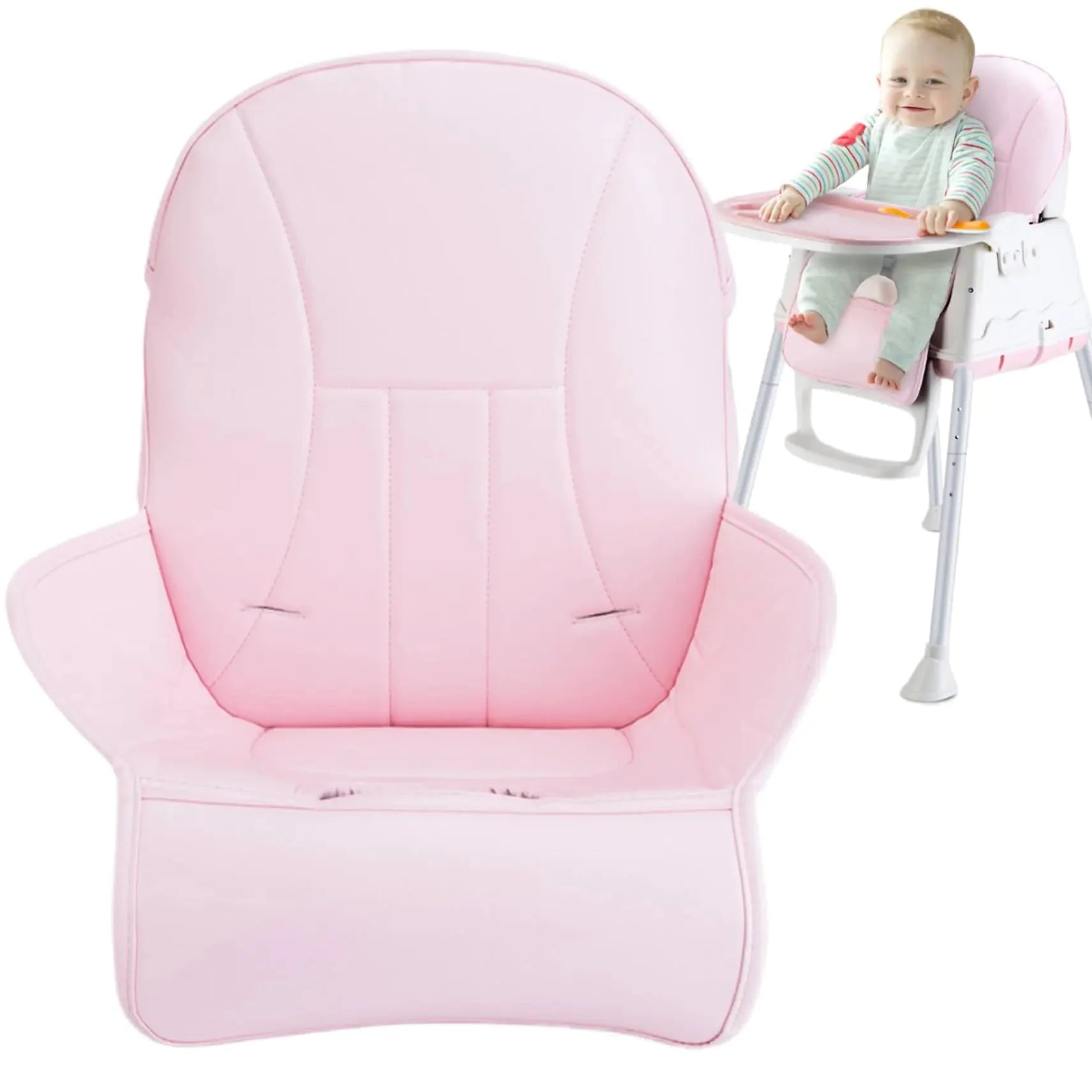 High Chair Cushion Soft PU Leather High Chair Cover Replacement Baby High Chair Cover Thick Pad for High Chair Non Slip Stroller Cushion for Toddler Baby Little Boys Girls 3 Anti Spier