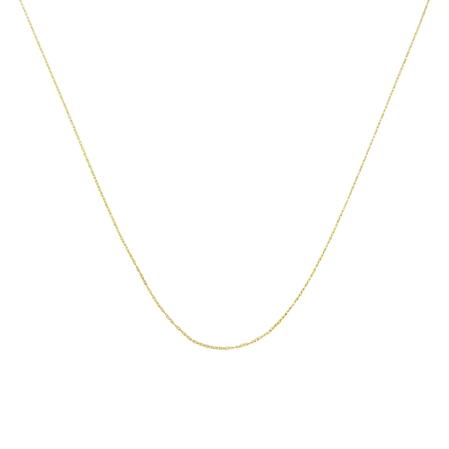 10K Gold 0.5 mm Slender & Dainty Fine Rope Chain Necklace - Anti Spier - Anti Spier - 