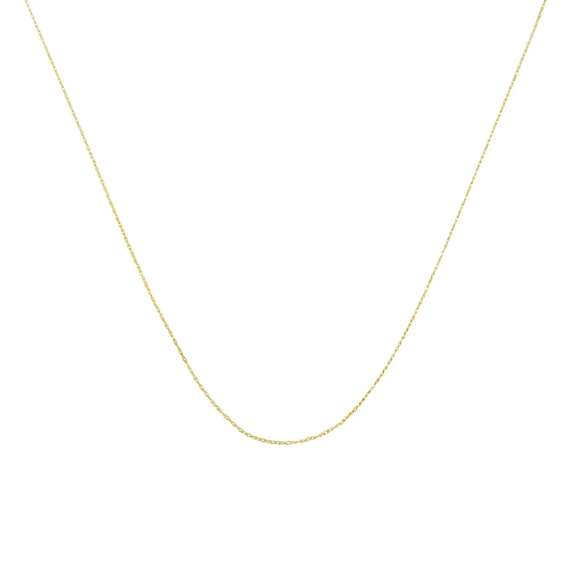 10K Gold 0.5 mm Slender & Dainty Fine Rope Chain Necklace - Anti Spier - Anti Spier - 
