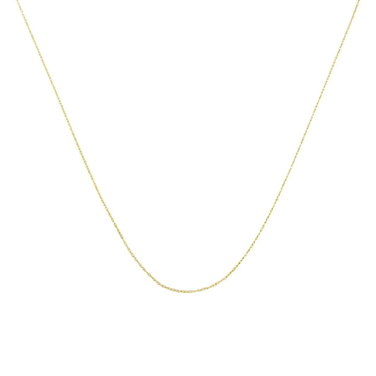 10K Gold 0.5 mm Slender & Dainty Fine Rope Chain Necklace - Anti Spier - Anti Spier - 
