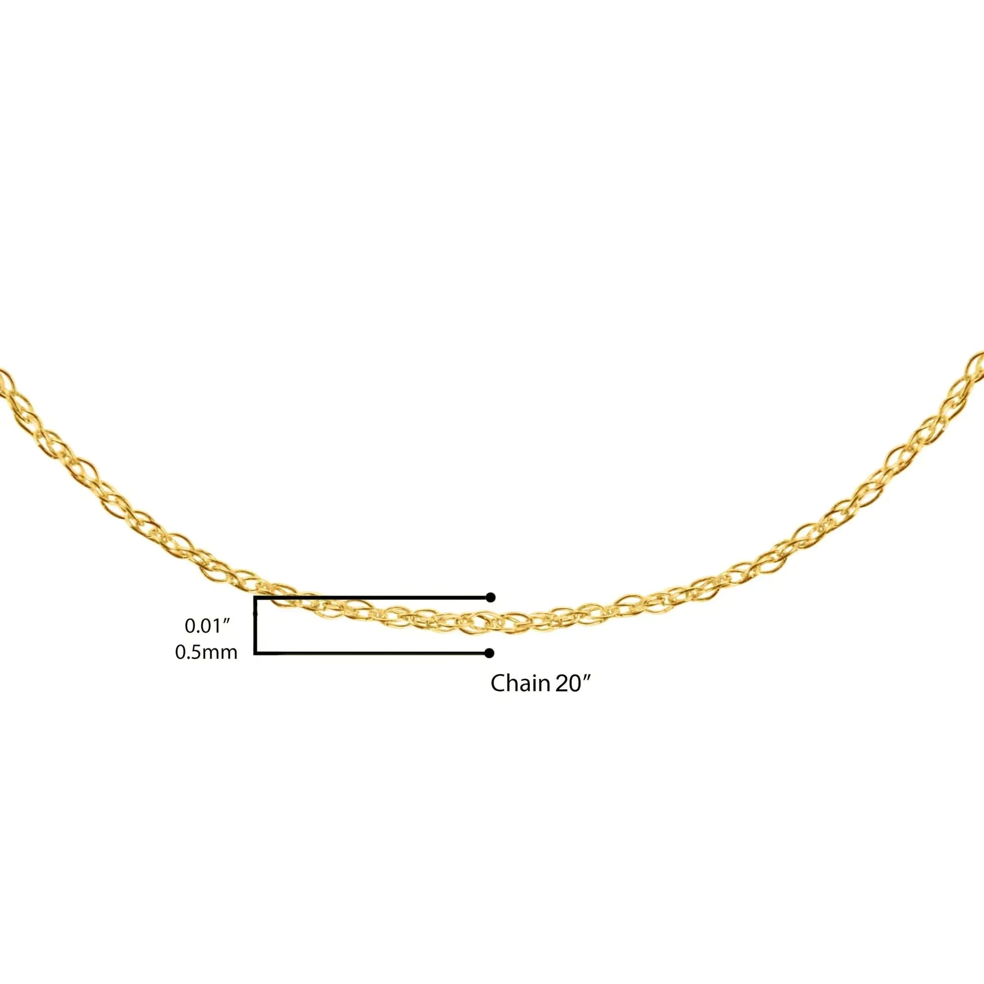 10K Gold 0.5 mm Slender & Dainty Fine Rope Chain Necklace - Anti Spier - Anti Spier - 