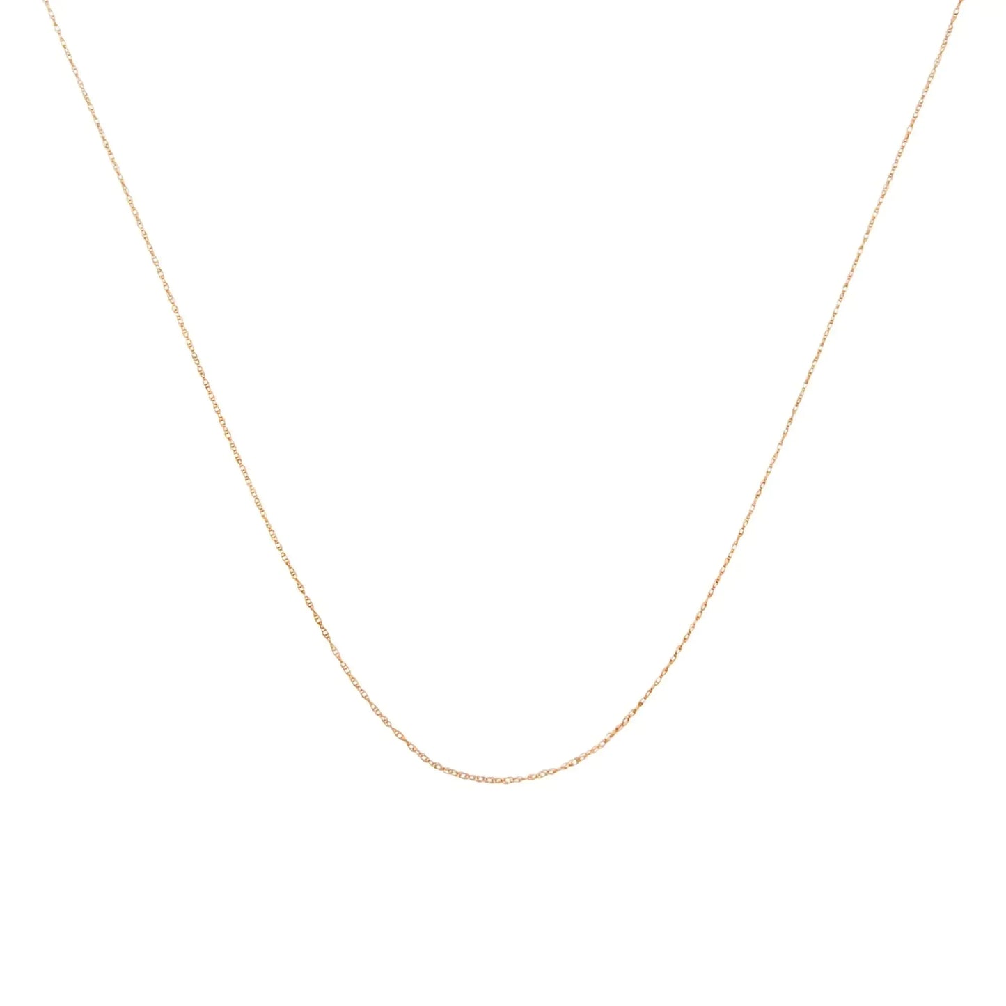 10K Gold 0.5 mm Slender & Dainty Fine Rope Chain Necklace - Anti Spier - Anti Spier - 
