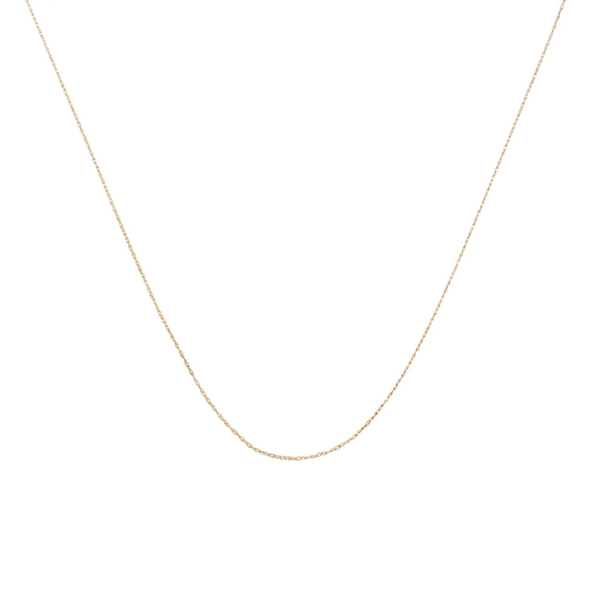 10K Gold 0.5 mm Slender & Dainty Fine Rope Chain Necklace - Anti Spier - Anti Spier - 