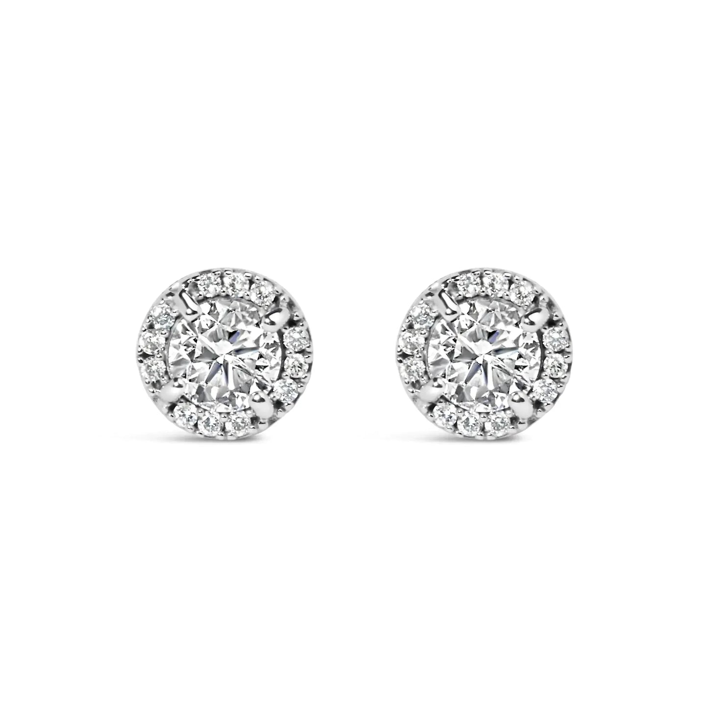 10K White Gold 1.00 Cttw Diamond Hidden Halo Stud Earring (H - I Color, I1 - I2 Clarity) - Anti Spier - Anti Spier - earring