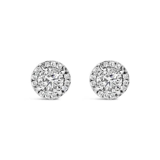 10K White Gold 1.00 Cttw Diamond Hidden Halo Stud Earring (H - I Color, I1 - I2 Clarity) - Anti Spier - Anti Spier - earring