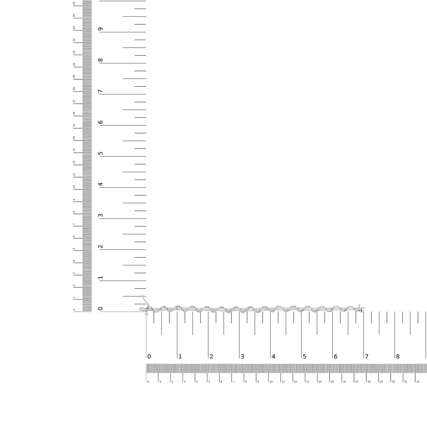 10K White Gold 1.00 Cttw Round - Cut Diamond Tennis Bracelet with Swirl Link (H - I Color, I3 Clarity) - 7" Inches - Anti Spier - Anti Spier - bracelet