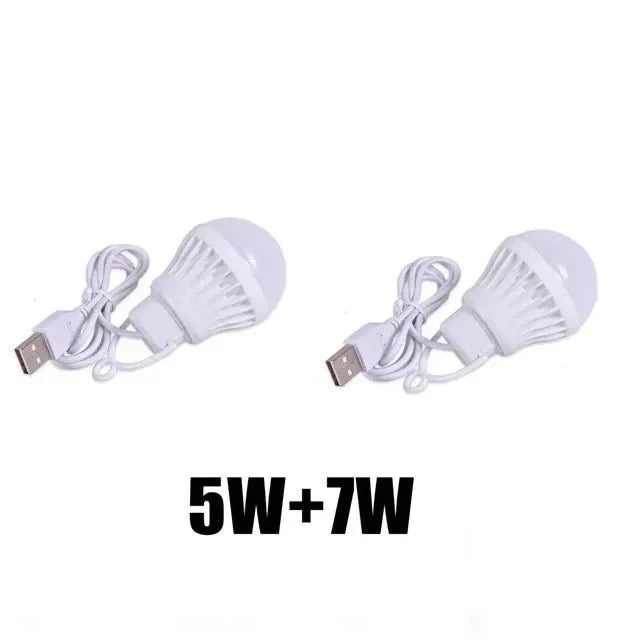 1/2pc 3W/5W/7W Usb Bulb Light Portable Lamp Led for Hiking Camping Tent Travel Work with Notebook Christmas for Home - Anti Spier - Anti Spier - 