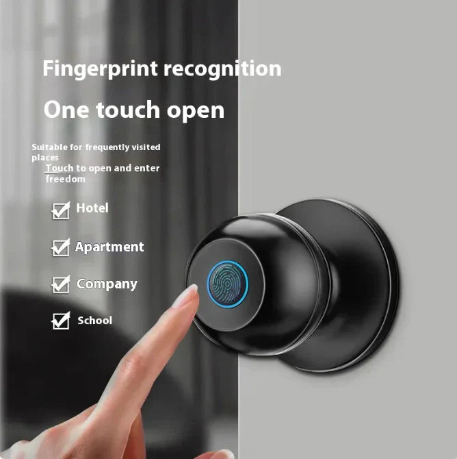 Smart Round Door Lock Ball Lock Household Smart Lock One Hold Open Fingerprint Lock Anti Spier