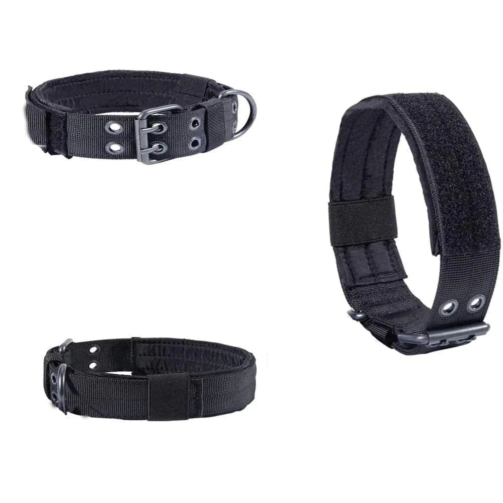 2" Wide Tactical Heavy Duty Nylon Large Dog Collar K9 Military With Metal Buckle Anti Spier