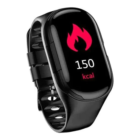 Smart Watch with Built-in TWS Wireless Bluetooth Earphone Blood Heart Rate Monitor Anti Spier