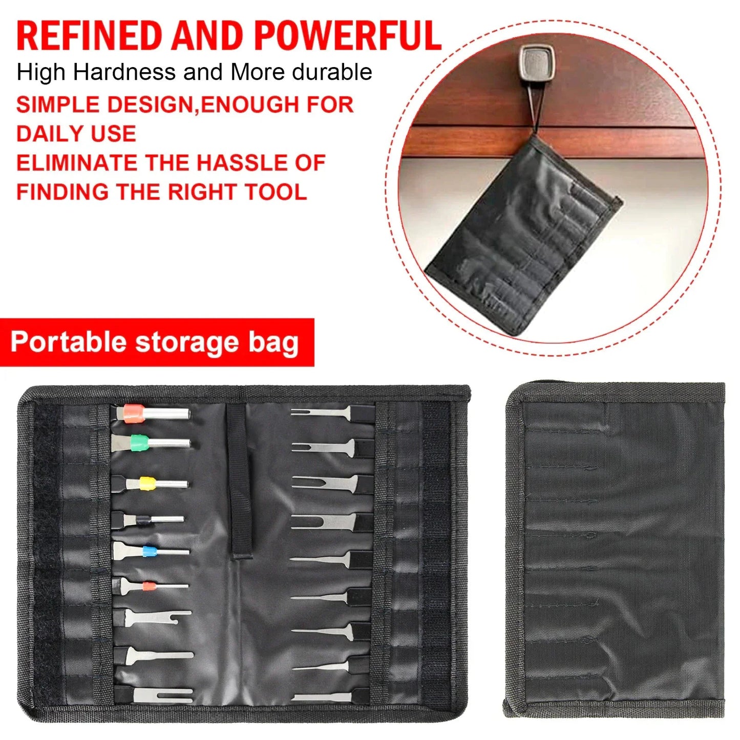18Pcs Heavy Duty Thick Car Terminal Removal Kit Wire Connector Pin Release Tool Anti Spier